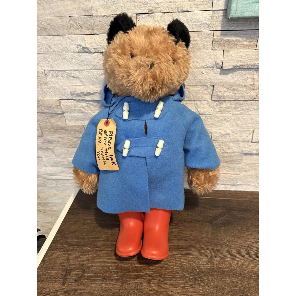 Vintage 1975 Eden Toys Paddington Bear Plush 15" - Original Tag & Red Boots Cute